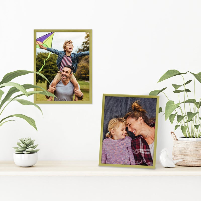 Americanflat 8.5x11 Picture Frame with Shatter-Resistant Glass - Streamline Collection - Thin Border Photo Frame for Tabletop and Wall Display - Hanging Hardware and Easel Stand Included - Gold - Image 4